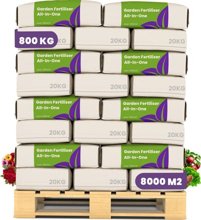 Tuinmest All-In-One (40x = 800Kg – Voor 8.000m2) Professionele meststof voor alle planten en gewassen in Siertuin, Moestuin en Boomgaard - Organifer