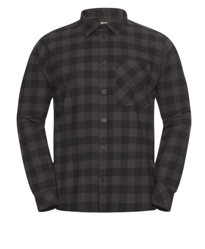 Jack Wolfskin Lite Flannel Shirt Men - Blouse - Heren - Check Black - Maat XL