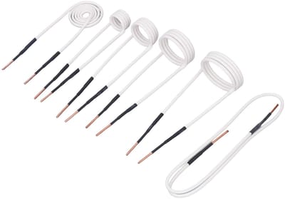 Dailygoods- Inductieheizspule 6-teilige Set - Messingkern 2,5 mm - Verschillende Maten 20/30/40/50 mm - Duurzaam - Oververhitting Bestendig - Slijtvaste Laag - Inductiespoel