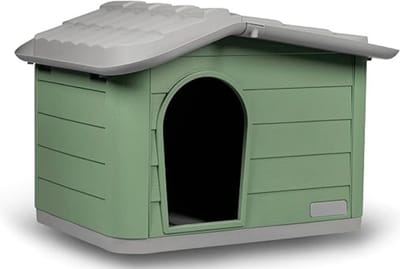 SCH® Hondenhok Buiten - Hondenhok - Grijs en Groen - 41cm x 60cm x 51cm