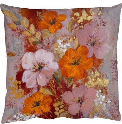 Sierkussens - Kussentjes Woonkamer - 50x50 cm - Schilderij - Bloemen - Rustiek - Roze