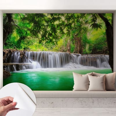 Coloray Zelfklevend Behang - Boswaterval Stickerbehang op rol - 208x146 cm - Groente Zelfklevend Behang - Voor de badkamer, slaapkamer en woonkamer. - Plakklare achterzijde - Zelfklevend fotobehang