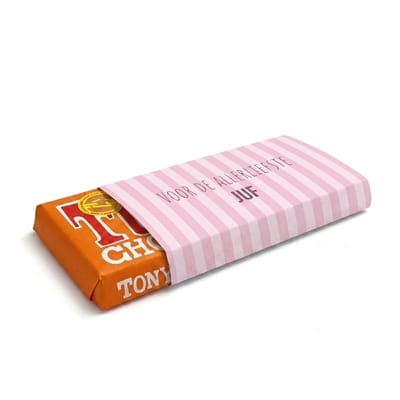 Tony Chocolade | Chocoladecadeaus | Bedankt | Cadeau | Allerliefste Juf | Karamel Zeezout | Fotofabriek