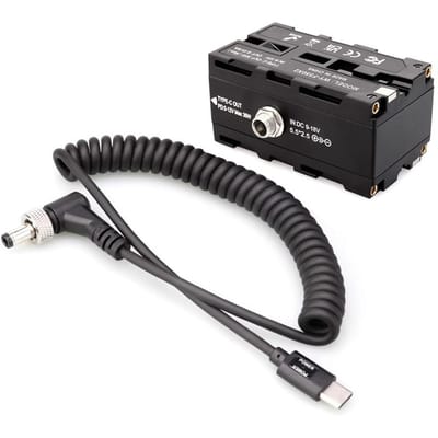 Type-C naar dubbelzijdige NP-F550/570/770/970 dummy-batterijvoedingsadapter met 5-12V Type-C-uitgang Type-C to DC Cable