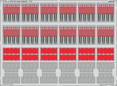 Eduard Modelbouwdecoratie - 73761 Cargo seatbelts for C-130J-30 - Photo-etch