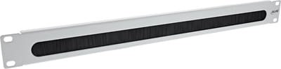 19 inch doorvoerpaneel met borstel | 1U | grijs