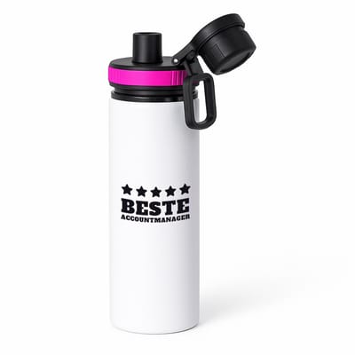 Hacebo® - Beste accountmanager waterfles met draaidop roze - Beste accountmanager - collega - welkom - afscheid - water fles - 850ML