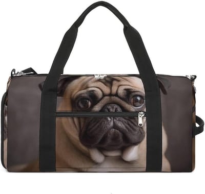 Sporttas Mopshond - Duffle Bag Gymtas - Sporten Reizen - Verstelbare Schouderriem - 46 x 22.6 x 23.6 cm - Stijl