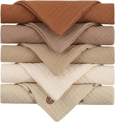 5 Stuks Muslin Doeken voor Baby, 23x23cm - Zachte Burp Doeken, Ademend en Veelzijdig voor Verzorging