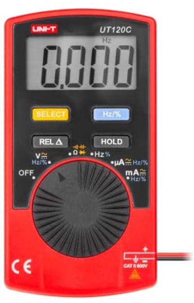 Digitale multimeter met automatische omschakeling en meetfuncties voor spanning, stroom en weerstand