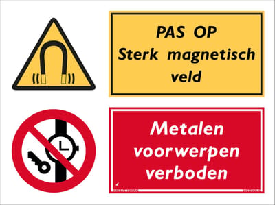 Magnetisch veld bord - Metalen voorwerpen verboden - Forex - 30 x 40 cm