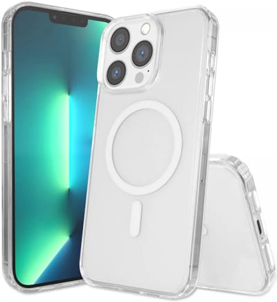 Hoesje Geschikt voor Apple iPhone 13 Pro - Compatibel met MagSafe - Hard Back Cover met Magneet - Transparant