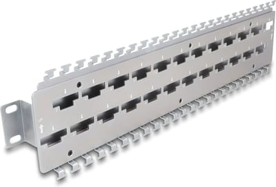 Delock 19″ Cable support rail for network cable connectors with LSA connection 24 port metal