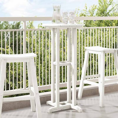 vidaXL Bartafel Wit 55 x 55 x 107 cm Polyetheen