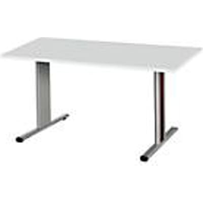 Schäfer Shop  Select Planova vergadertafel, rechthoekig, 1400 x 800 mm, lichtgrijs, accentlijsten bordeaux-violet