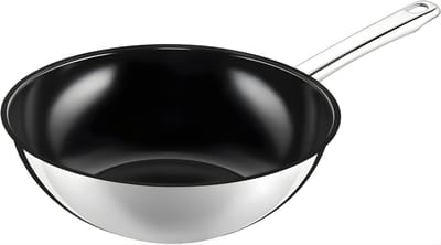 TIM® Wokpan Inductie - Wokpan - Koekenpan Inductie - Zilver - 28cm x 28cm x 10cm