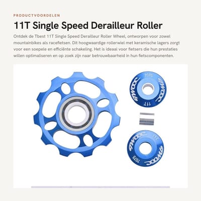 Dailygoods- Derailleurwiel 11T - Achterderailleur - Kogellager - Keramisch - Verwisselbare stopcontacten 4/5 mm - Schokbestendig - Fietswiel