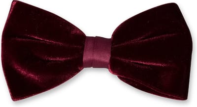 E.L. Cravatte Strik - Fluweel - Bordeauxrood - Velvet Vlinderdas