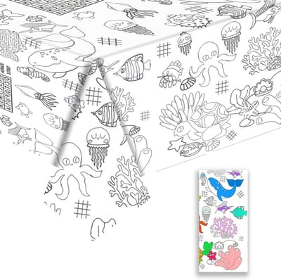 Kleurige Tafelkleed 137x274cm voor Kinderen, Papieren Tafelkleed voor Feestjes, Onderwijs en Creatieve Activiteiten