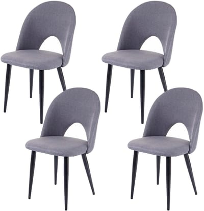 Set van 4 eetkamerstoelen MCW-D73, keukenstoel, stof/textiel ~ donkergrijs