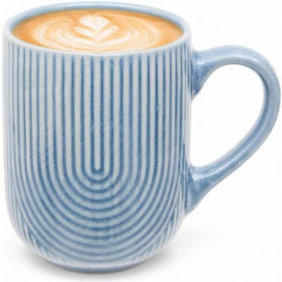 Secret de Gourmet koffie mok Memphis - 1x stuks - blauw - 300 ml - drink mokken - keramiek - met stijlvol motief