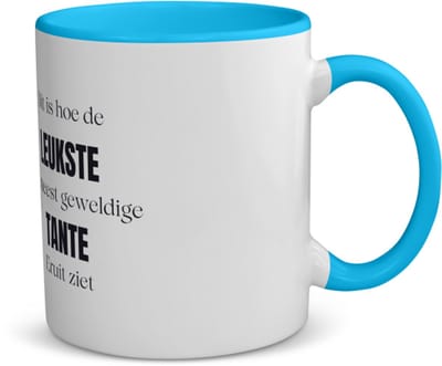 Akyol - dit is hoe de leukste en geweldige tanie uit ziet koffiemok - theemok - blauw - Tante - cadeau tante - cadeau - verjaardag tante - 350 ML inhoud