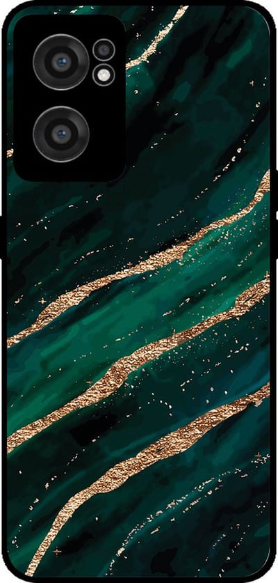 Smartphonica Telefoonhoesje Geschikt voor OnePlus Nord CE 2 5G met marmer opdruk - TPU backcover case marble design - Groen Goud geschikt voor OnePlus Nord CE 2 5G