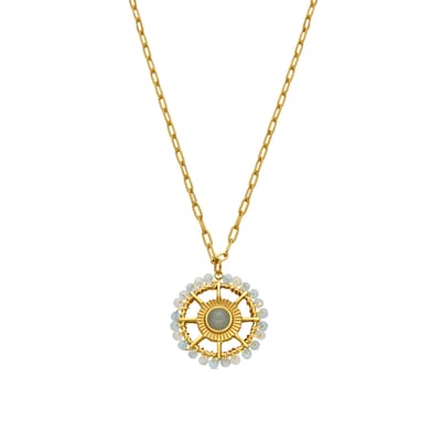 Luxeketting met Blauw Kristal 18k goud afwerking - Yakde
