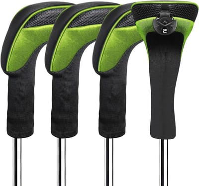 Golfclub Hoes - Club Beschermers - Club Beschermen - Verwisselbare Nummers - 4 Stuks - Aquamarijn