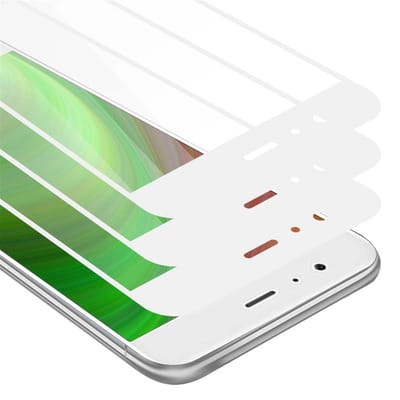 Cadorabo 3x Screenprotector geschikt voor Xiaomi Mi 6 Volledig scherm pantserfolie Beschermfolie in TRANSPARANT met WIT - Getemperd (Tempered) Display beschermend glas in 9H hardheid met 3D Touch
