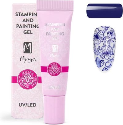Moyra Stamping and Painting Gel - Nagels - Nagellak - Hoog gepigmenteerde gel - Hand painting technieken - Creëert fijne lijnen en krullen - No. 06 Blue