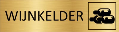 CombiCraft deurbordje Wijnkelder in goud met tape - 165 x 45 mm
