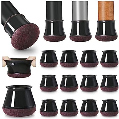 20Pcs Zwarte Stoelpootbeschermers - Silicone Vloerbeschermers voor Stoelen, Ronde Glijders voor Stoelpoot (Geschikt voor 30-40mm)