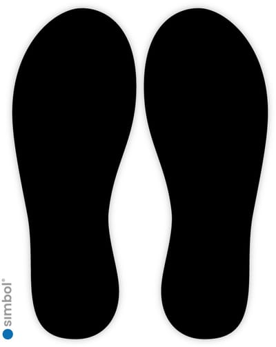 Simbol - Vloerstickers Sets van 2 Voetstappen - Voetstapstickers - Looproute - Anti-Slip - Formaat 20 cm. hoog