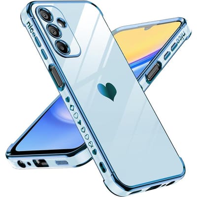 Luxe Plating Hoesje Voor Samsung Galaxy S24 S23 Ultra S21 S20 FE A55 A52 A53 S22 Plus A13 A54 A14 Liefde Hart Zijpatroon Hoes S23 blauw
