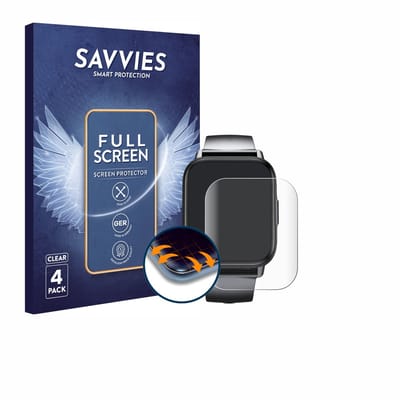 Savvies - Screenprotector voor Gard Pro Health Smartwatch 2 - Folie Beschermfolie transparant volledig dekking 4 Stuks