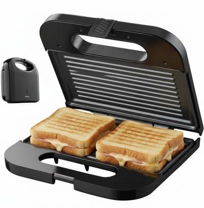 Tomado TGS2000B - Tosti ijzer - Grill apparaat - Tosti apparaat - PFAS vrij – Sandwich maker - 21,5 x 12 cm - 750 watt – Zwart