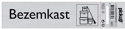 Pickup alulook deurbordje - bezemkast - 165 x 44 mm - zelfklevend