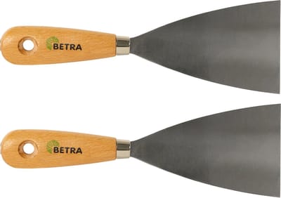 Betra Plamuurmes - 2x - werkbreedte 80 mm - conisch geslepen staal - houten greep