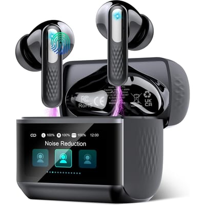 Bluetooth-hoofdtelefoon, Anc met aanraakbediening Bluetooth 5.4 stereo-oortelefoon, ruisonderdrukking tijdens gesprekken en intelligente basoptimalisatie, Hifi-stereo, Anc-oordopjes met