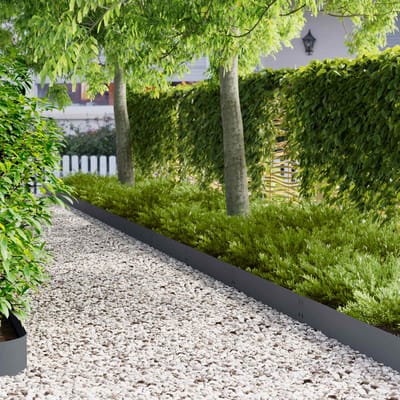 vidaXL - Gazonrand - 50 - st - 100 - x - 20 - cm - Staal - Antracietkleurig