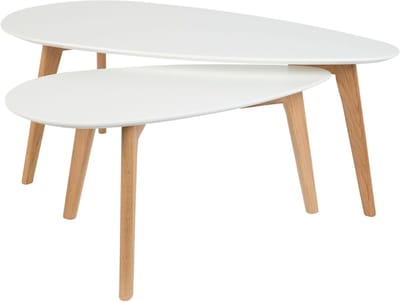 Bijzettafel salontafel Drop 2-delige set in druppelvorm