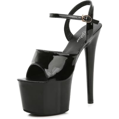 Kleur Paaldansschoenen Stripper Hoge Hakken Vrouwen Sexy Showschoenen Sandalen Feestclub 16CM Platform Hoge Hakken Schoenen Bruiloft 39 zwart