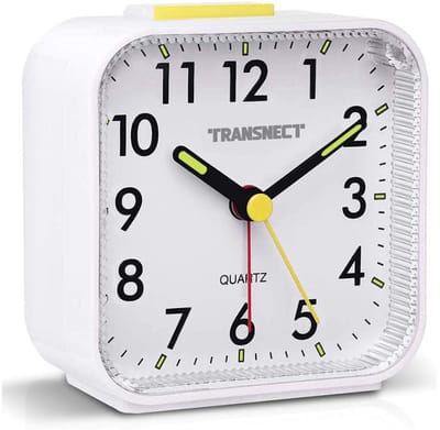 TRANSNECT® - Digitale Wekker Analoog - met Snooze - Geen Tikken - met Verlichting - Energieklasse A+++ - Wit