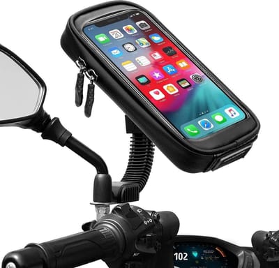 Motorfiets Telefoonhouder Waterdicht 360 ° Rotatie Motor Telefoonhouder met Regenhoes Motor fiets Telefoonhouder Tas voor Achteruitkijkspiegel Telefoon tot 6,7