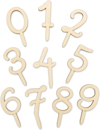 ScrapCooking Houten Cijfers Cake Topper set/10