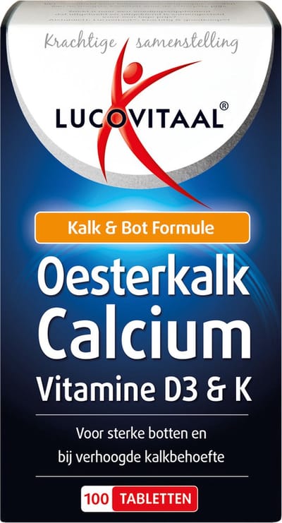 Lucovitaal Oesterkalk Calcium Vitamine D3 & K Voedingssupplement - 100 tabletten