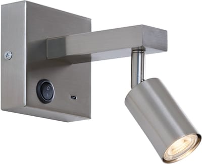 QAZQA rex - Moderne Wandlamp voor binnen - 1 lichts - L 15 cm - Staal - Woonkamer | Slaapkamer | Keuken