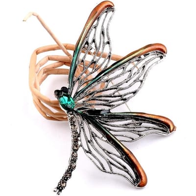Nieuwe Creatieve Libelle Strass Broches Spelden Voor Vrouwen Prachtige Insect Vintage Dameskleding Jas Accessoires Sieraden Speld gray