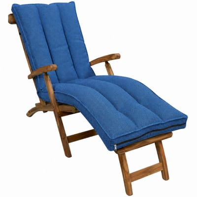 Bananair - Ligbedkussen Afneembare hoes - Tuinkussen - Zonnebed Kussen voor Tuin - Blauw - 190x60x15 cm
